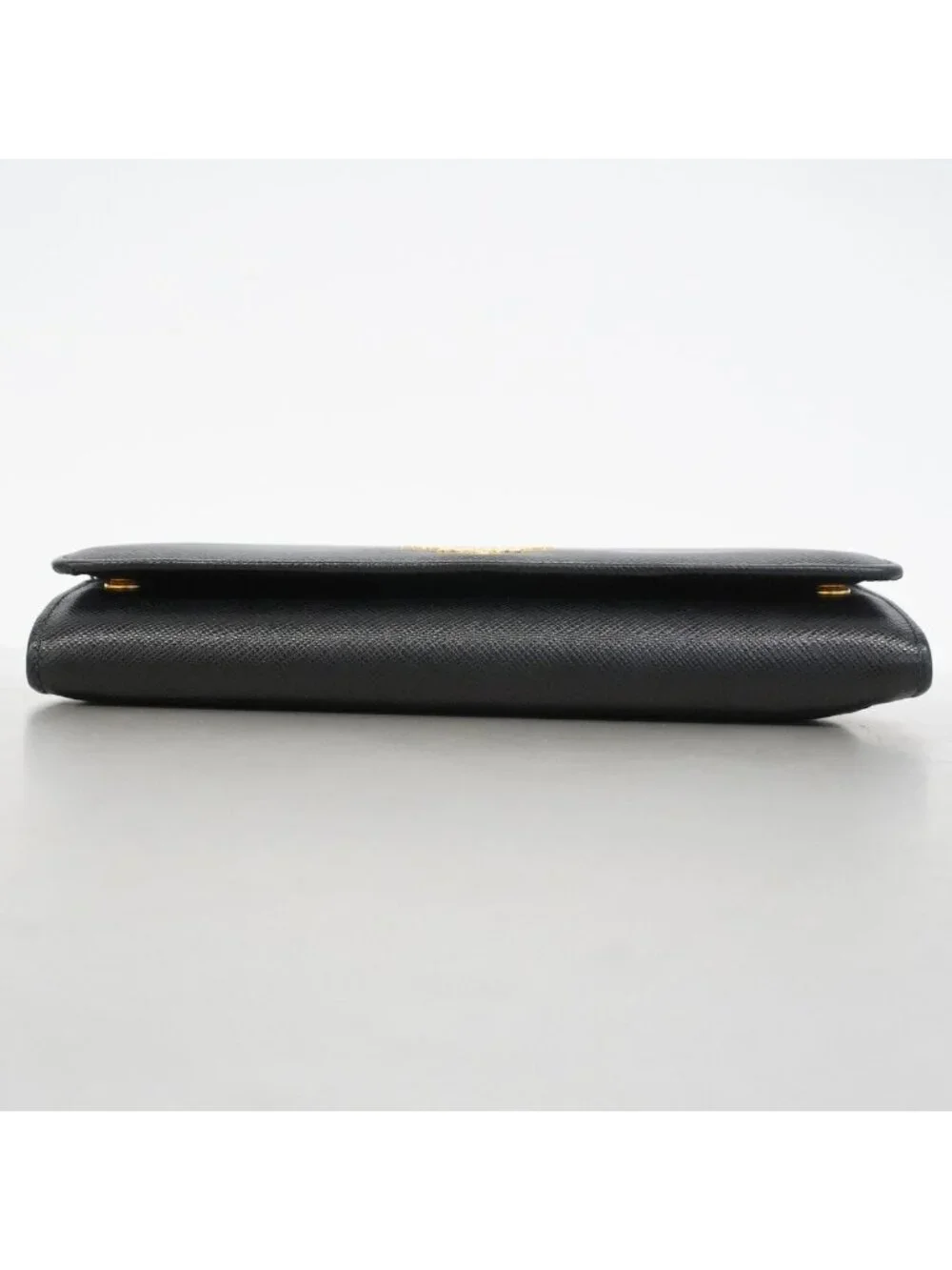 Prada Wallet Saffiano Leather Black Gold